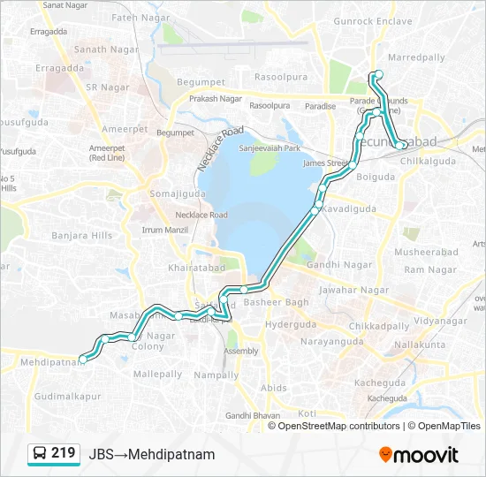219 Route: Schedules, Stops & Maps - JBS‎→Mehdipatnam (Updated)