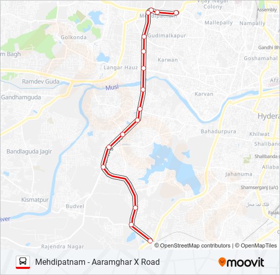 92A bus Line Map