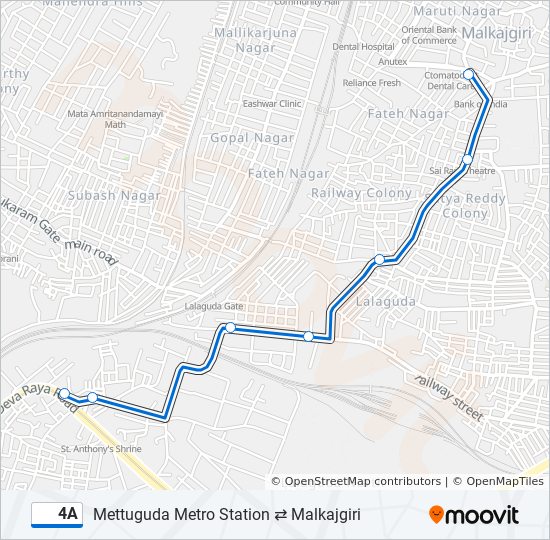 4A bus Line Map