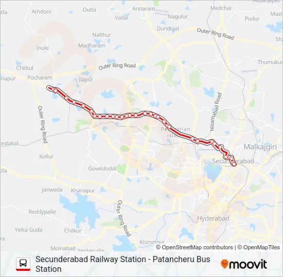 219 Bus Line Map