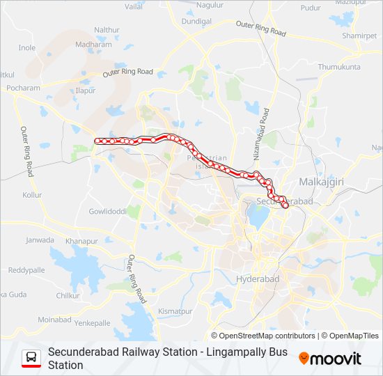 219 Bus Line Map