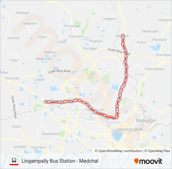 219L/229 Bus Line Map