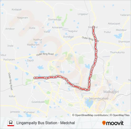 219L/229 Bus Line Map