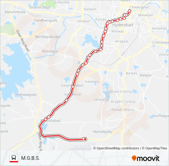 252D Bus Line Map