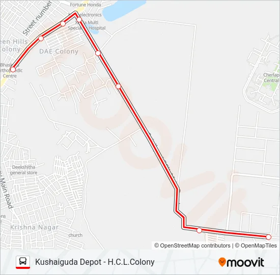 252H Bus Line Map