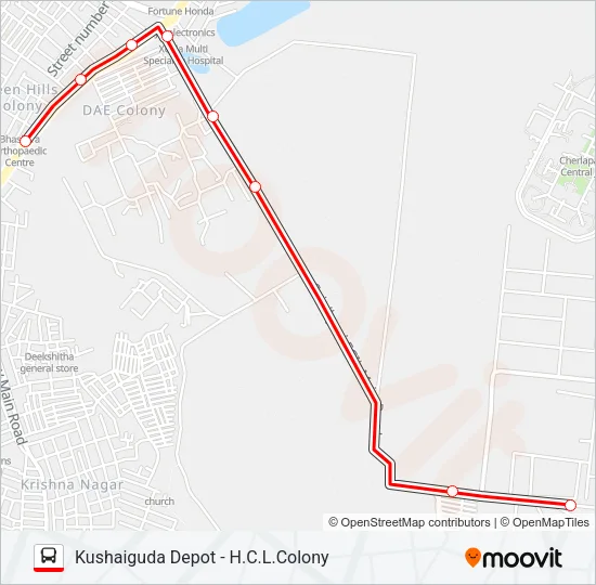 252H Bus Line Map