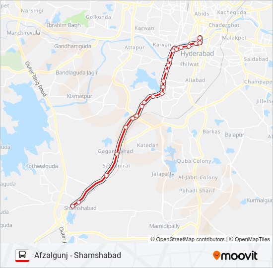 252N bus Line Map