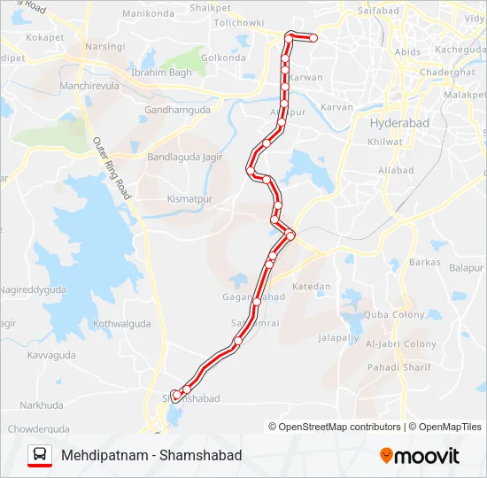 252N Bus Line Map