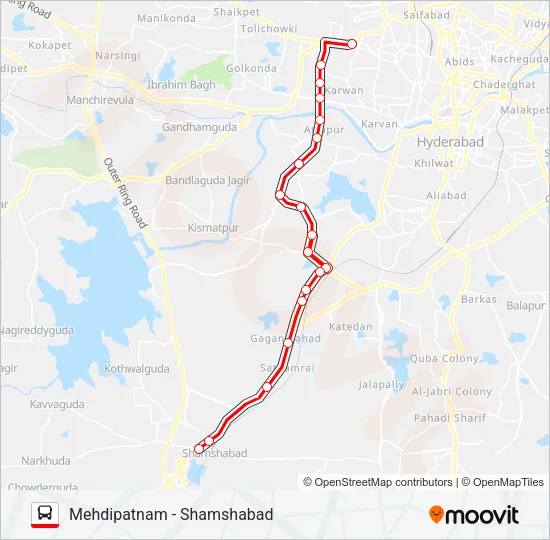 252N Bus Line Map