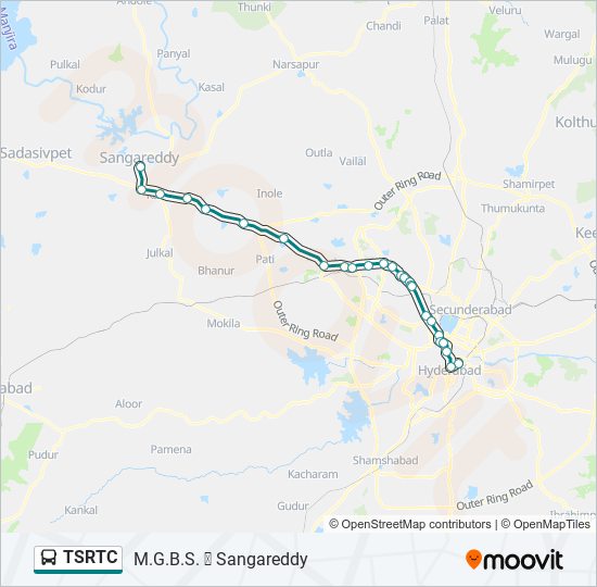 Hyderabad To Gadwal Distance By Road Tsrtc Route: Schedules, Stops & Maps - Sangareddy (Updated)