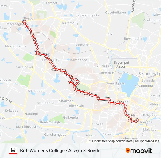 127K Bus Line Map
