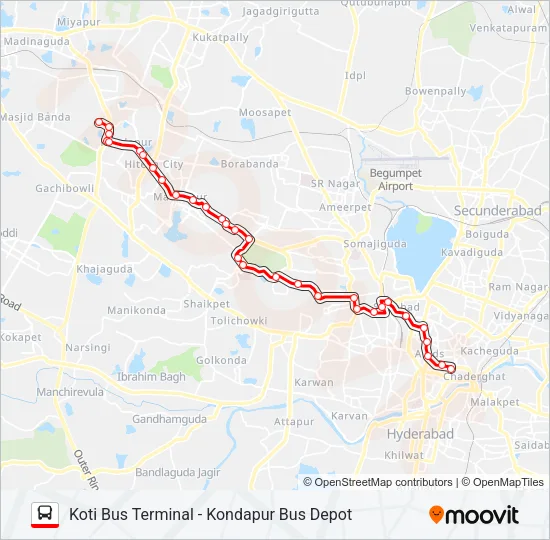 127K Bus Line Map