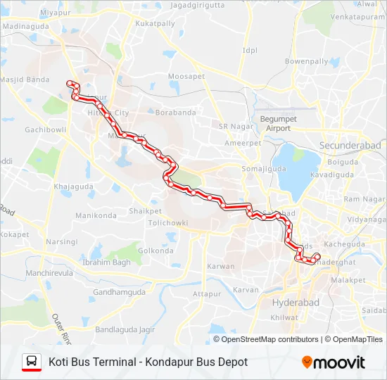 127K Bus Line Map