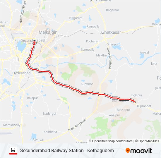 Hyderabad To Kothagudem Route Map 206 Route: Schedules, Stops & Maps - Kothagudem Via Ramoji Film City  (Updated)