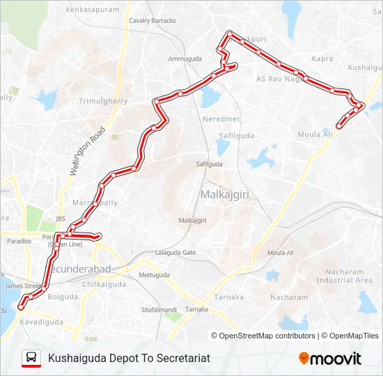 37N Bus Line Map