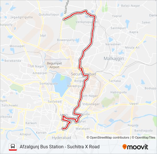 Suchitra X Roads Hyderabad Map 125S Route: Schedules, Stops & Maps - Suchitra X Road (Updated)