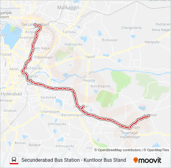 290K/J Bus Line Map