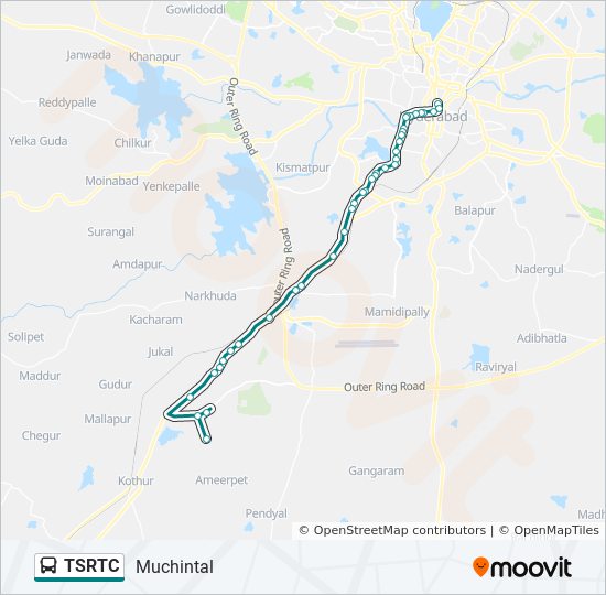 tsrtc Route: Schedules, Stops & Maps - Muchintal (Updated)