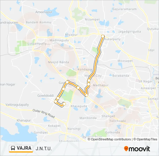 VAJRA Bus Line Map