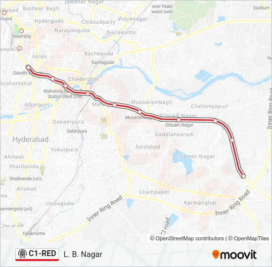 C1-RED Metro Line Map