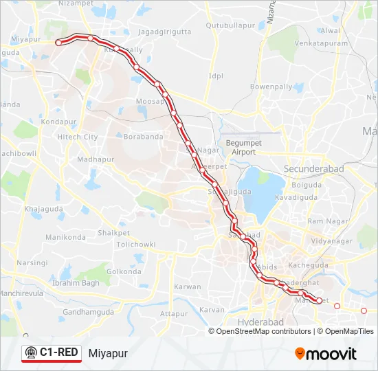 C1-RED Metro Line Map