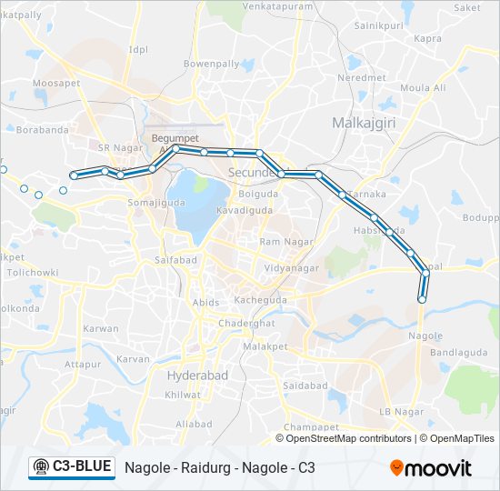 C3-BLUE metro Line Map