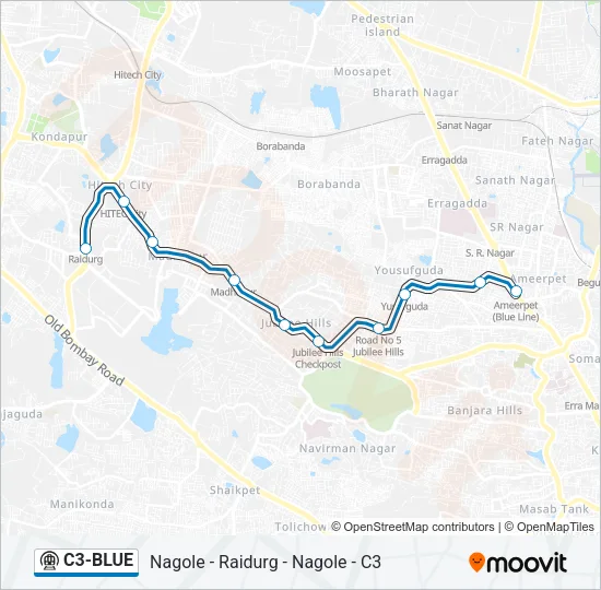 C3-BLUE Metro Line Map