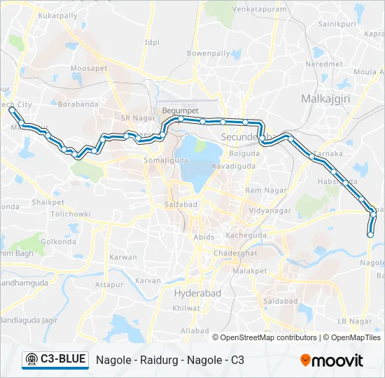 C3-BLUE Metro Line Map
