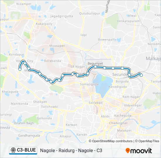 C3-BLUE Metro Line Map