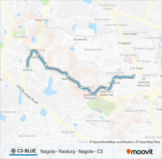 C3-BLUE Metro Line Map