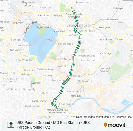 C2-GREEN Metro Line Map