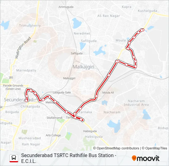 17H Bus Line Map