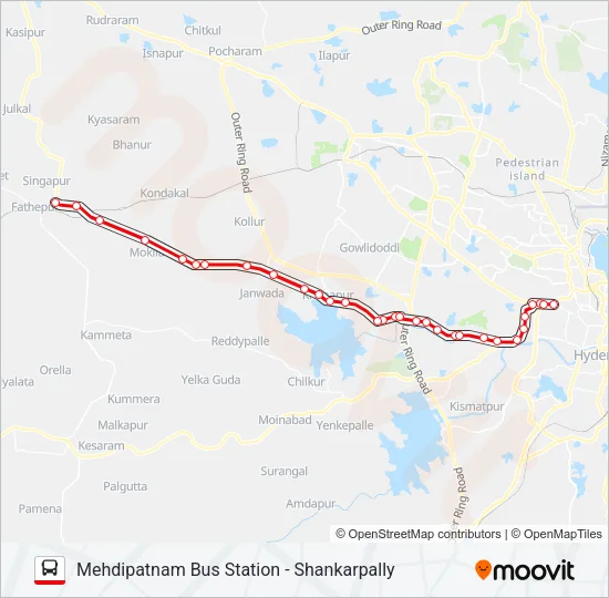 505 Bus Line Map
