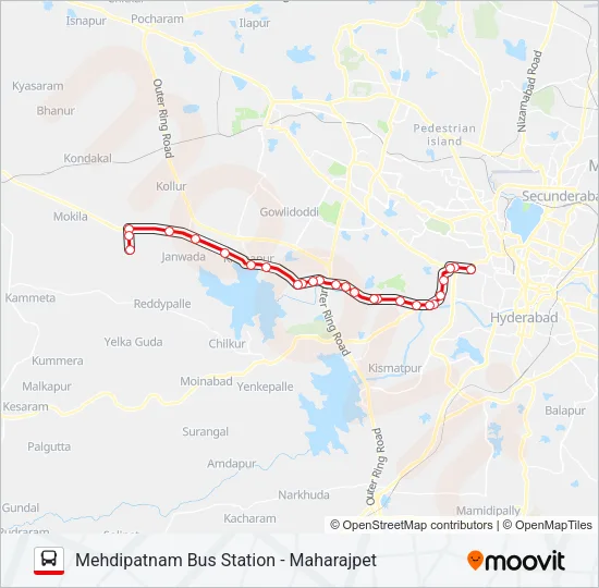 220J Bus Line Map