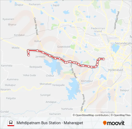 220J Bus Line Map