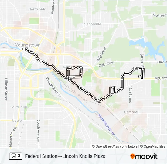 3 Bus Line Map