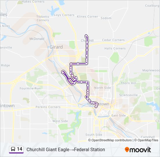 14 bus Line Map