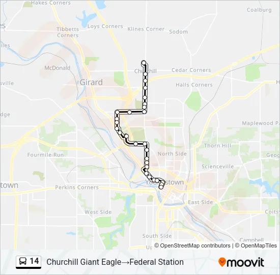 14 Bus Line Map