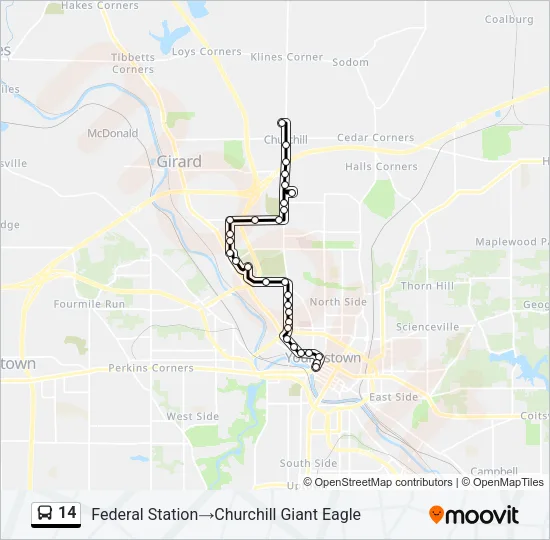 14 Bus Line Map