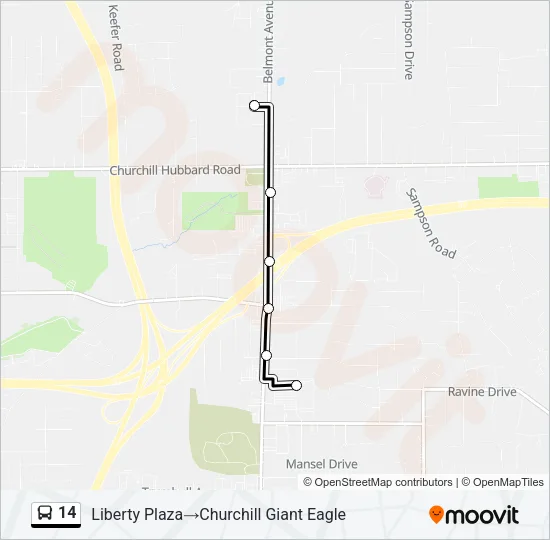 14 Bus Line Map