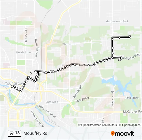 13 Bus Line Map