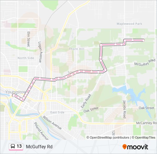 13 bus Line Map