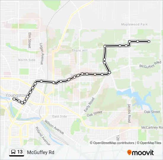 13 Bus Line Map