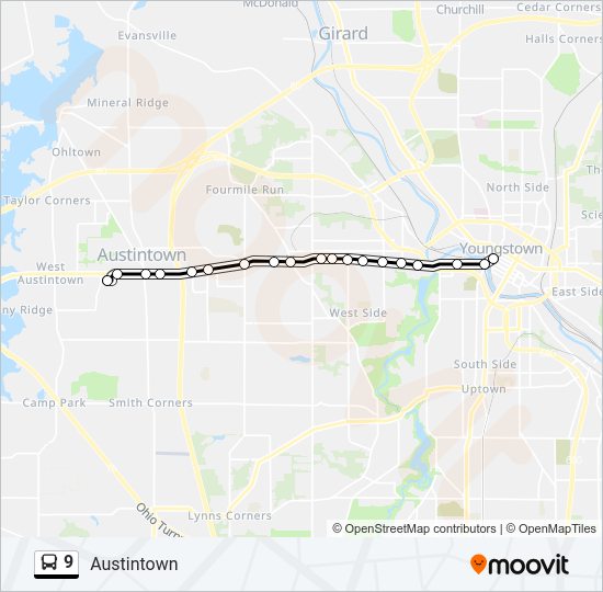 9 bus Line Map