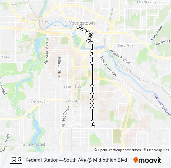 5 Bus Line Map