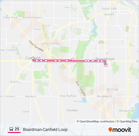 25 bus Line Map