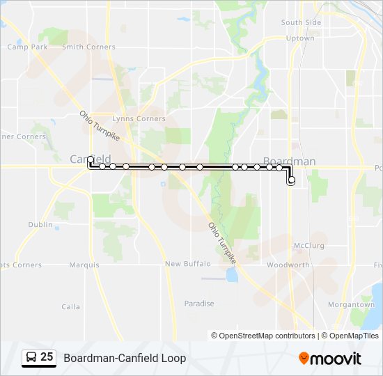 25 Bus Line Map