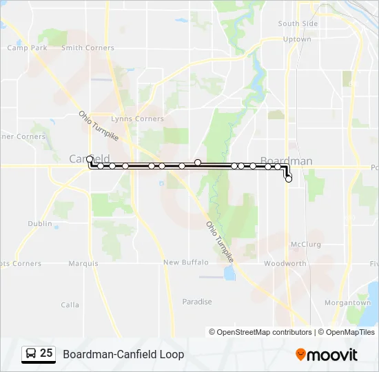 25 Bus Line Map