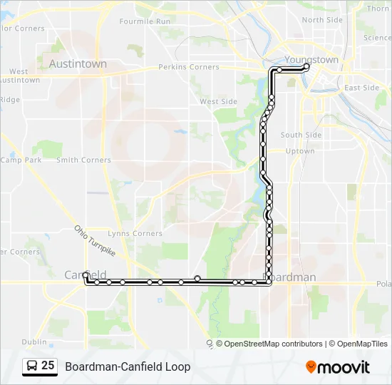 25 Bus Line Map