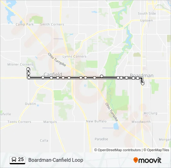 25 Bus Line Map